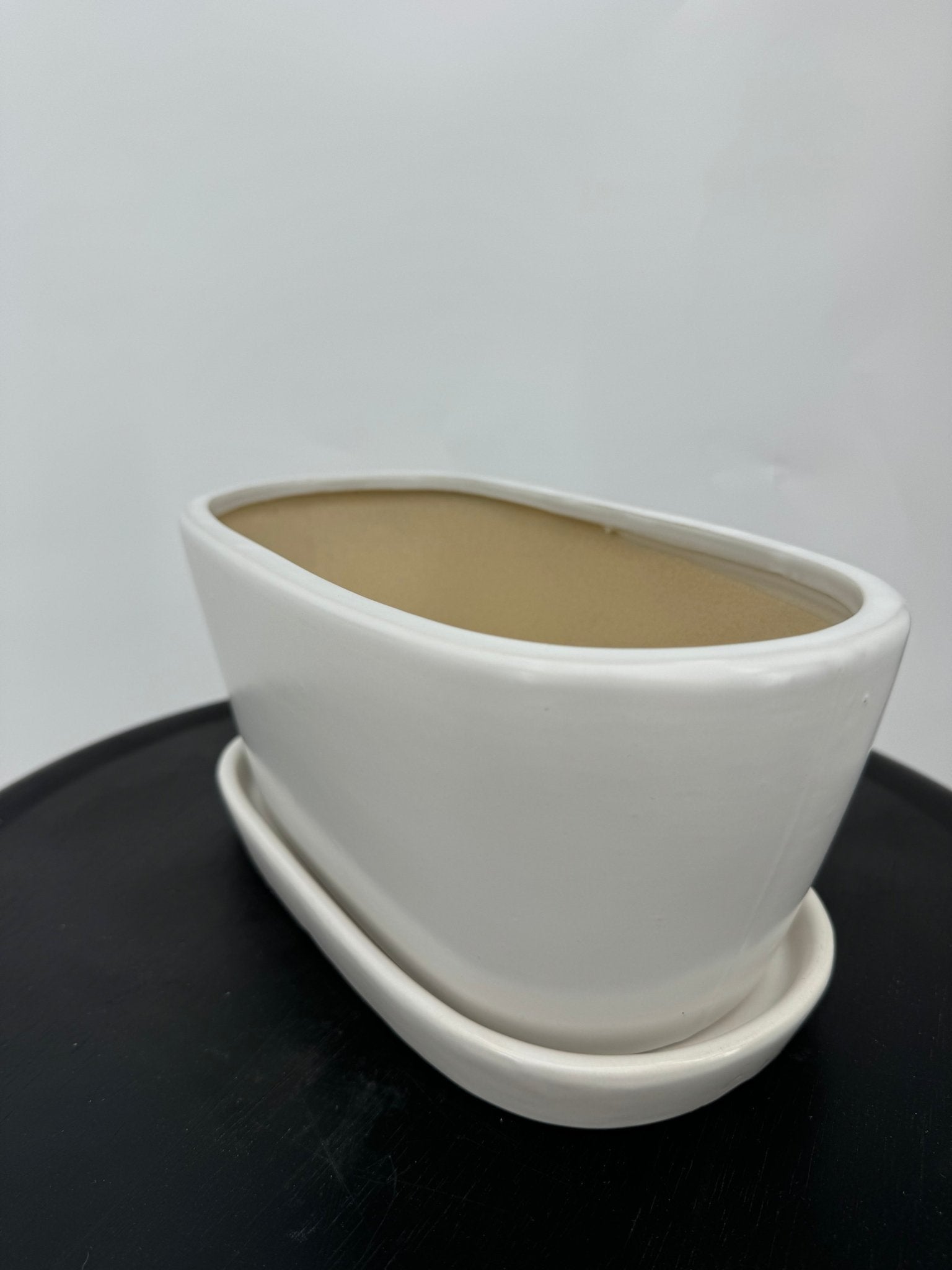 כד אליפסה לבן אורך 25 רוחב 13 - רוטין (ירוק במרפסת לשעבר)