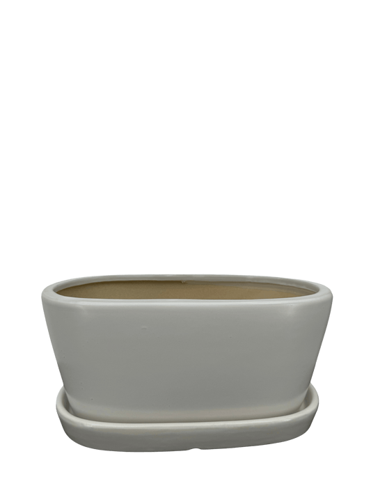 כד אליפסה לבן אורך 25 רוחב 13 - רוטין (ירוק במרפסת לשעבר)