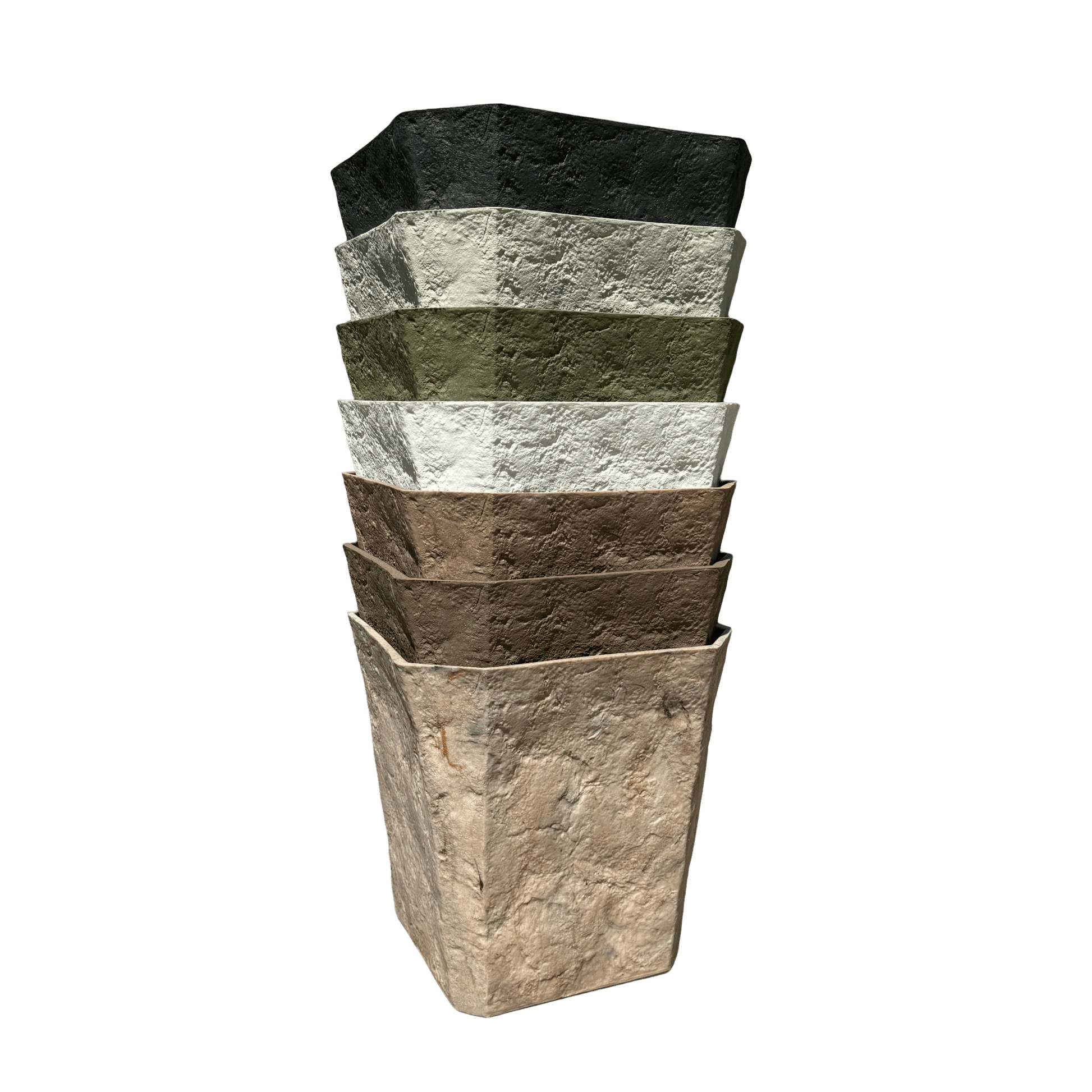 כד דמוי אבן יוקרתי במגוון גוונים 37x37 - רוטין (ירוק במרפסת לשעבר)