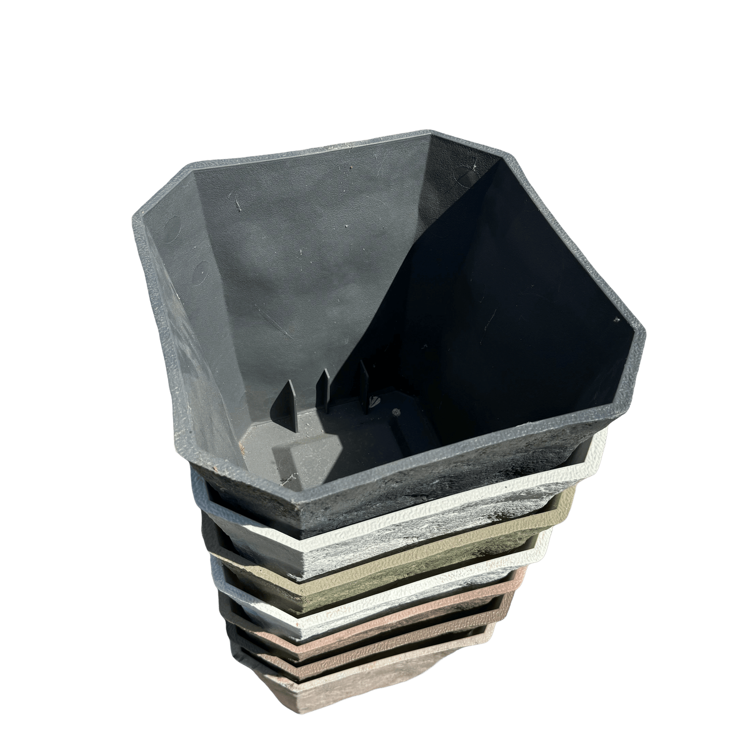 כד דמוי אבן יוקרתי במגוון גוונים 37x37 - רוטין (ירוק במרפסת לשעבר)