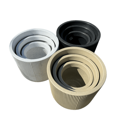 כד פסים יוקרתי 3 גדלים - רוטין (ירוק במרפסת לשעבר)