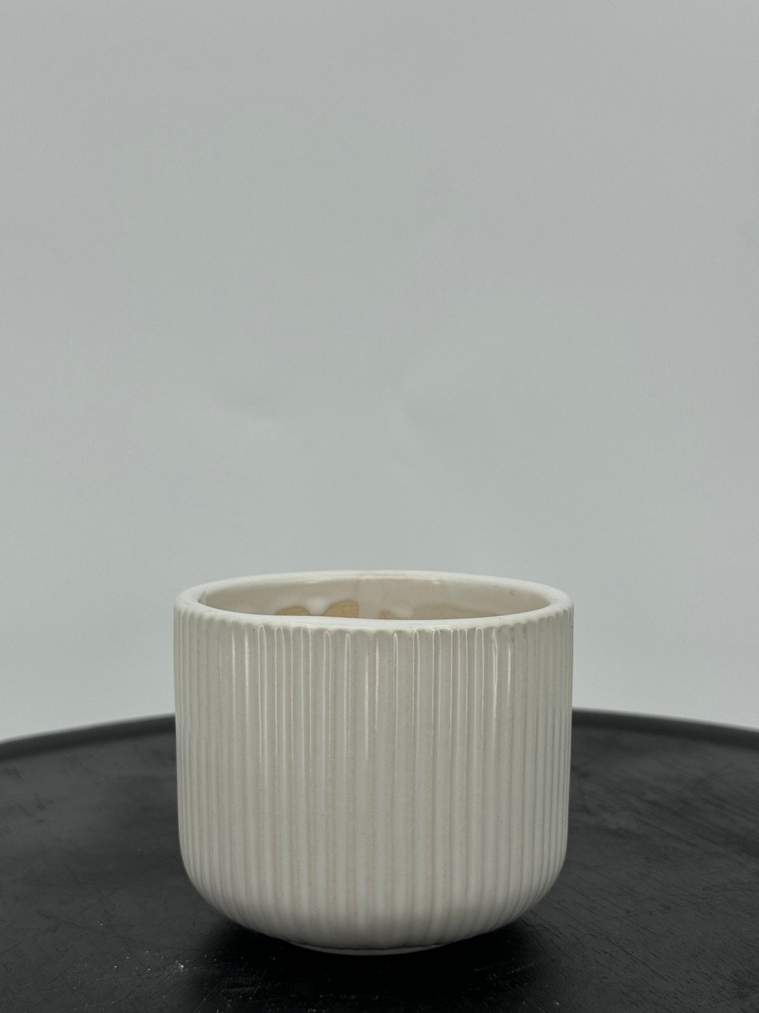 כד פסים לבן לקקטוס - קוטר 9ס״מ - רוטין (ירוק במרפסת לשעבר)