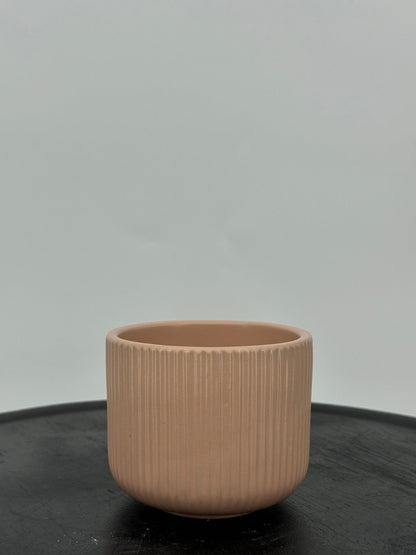 כד פסים ורוד לקקטוס - קוטר 9ס״מ - רוטין (ירוק במרפסת לשעבר)