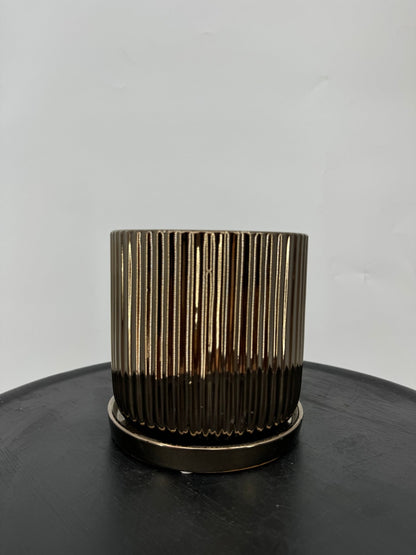 כד פסים, זהב מבריק קוטר 13 ס״מ - רוטין (ירוק במרפסת לשעבר)