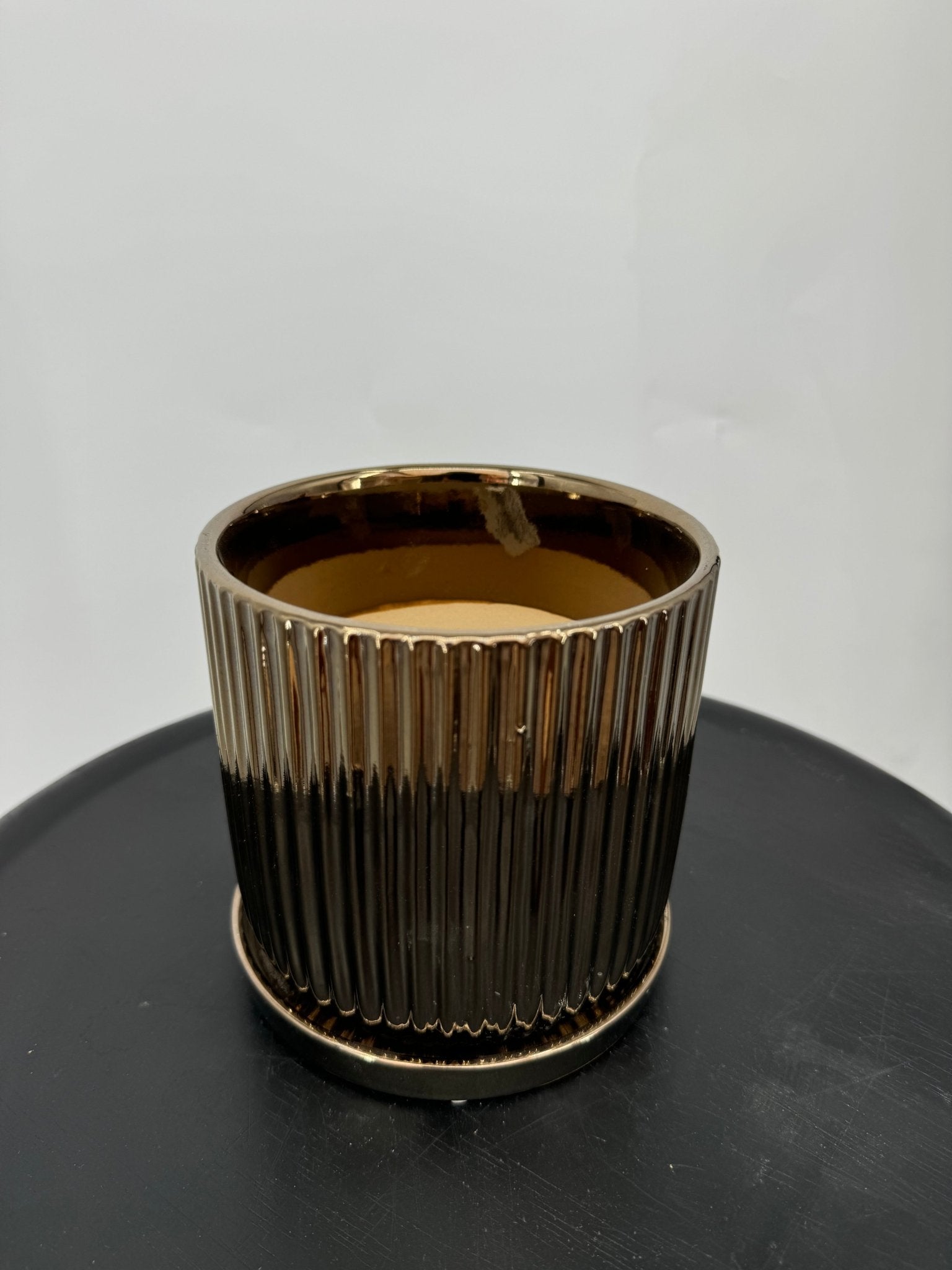 כד פסים, זהב מבריק קוטר 13 ס״מ - רוטין (ירוק במרפסת לשעבר)