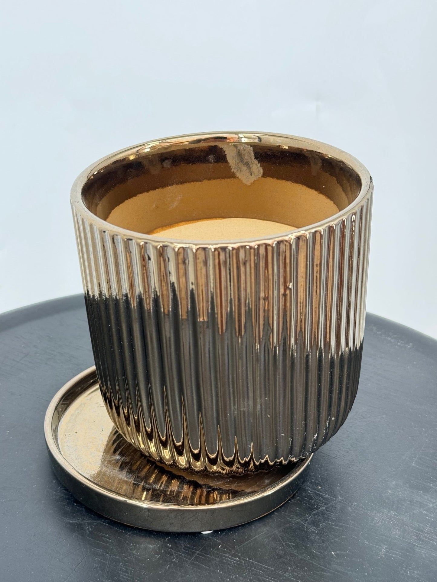 כד פסים, זהב מבריק קוטר 13 ס״מ - רוטין (ירוק במרפסת לשעבר)