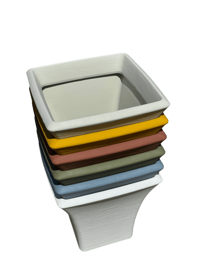 כד מרובע בגימור יוקרתי, 35 - 35, במגוון צבעים - רוטין (ירוק במרפסת לשעבר)